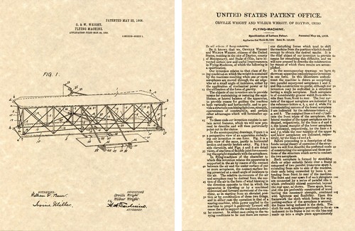 Wright flyer patent of - us,